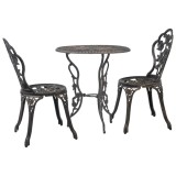 VidaXL Set mobilier bistro, 3 piese, aluminiu turnat