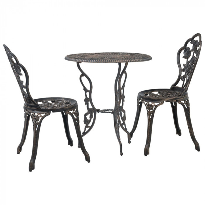 Gossi set mobilier bistro, 3 piese, aluminiu turnat