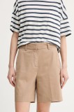 Marc O&#039;Polo pantaloni scurți culoarea bej, uni, high waist, 503040015019