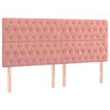 Cumpara ieftin Tablie de pat roz 200x7x118/128 cm catifea