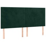 Cumpara ieftin Tablie de pat verde inchis 160x5x118/128 cm catifea
