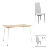 Cumpara ieftin Set dining Cuba-Parker, Pako World, 5 piese, Sonoma-Alb, 120x80x75 cm