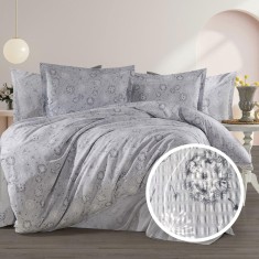 LENJERIE DE PAT CREPONATA 100% BUMBAC (CREP2) - doua persoane