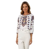 Bluza dama tip ie 257 bej/maro marimea S