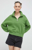 Abercrombie &amp; Fitch bluza femei, culoarea verde, neted