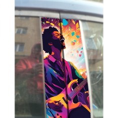 Sticker Auto Stalpi Usi Music , Autocolant Creativ si Rezistent pentru Masina Ta