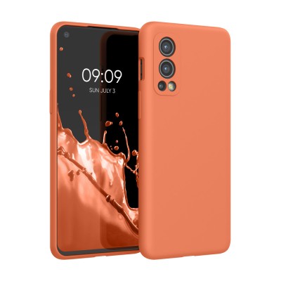 Husa Kwmobile pentru OnePlus Nord 2 5G, Silicon, Portocaliu, 56070.203 foto