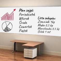 Tabla de scris tip sticker, 200x45 cm, alba, carioca inclusa