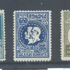 ROMANIA 1927. LP 75 , 50 de ani de la infiintarea Societatii Romane de Geografie