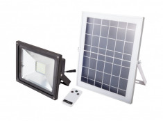 Proiector LED cu Incarcare Solara si Telecomanda Putere 12W (Set) foto