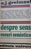 DESPRE SENS - ESEURI SEMIOTICE de A.J. GREIMAS