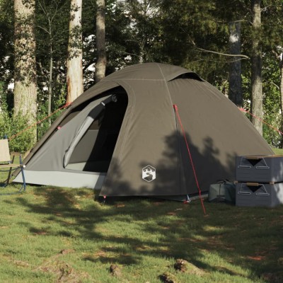 Gossi cort de camping cupola pentru 4 persoane, maro, impermeabil foto