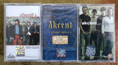 Akcent , 3 albume pe casetă audio sigilate cu muzică foto