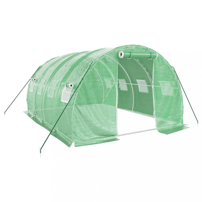 Sera cu cadru din otel, verde, 12 m&sup2;, 4x3x2 m