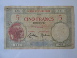 Rară! Djibouti 5 Francs 1943