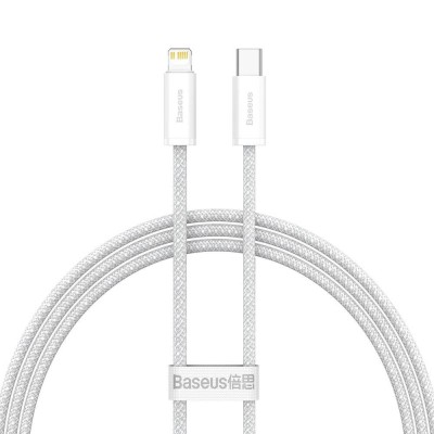 CABLU alimentare si date Baseus Dynamic, Fast Charging Data Cable pt. smartphone, USB Type-C la Lightning Iphone PD 20W, braided, 1m, alb &amp;quot;CALD000002&amp;quot; foto
