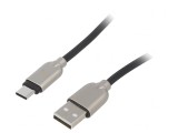 Cablu USB 2.0 A la USB C Aurit 2m Negru 480Mbps, Gembird