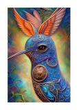Cumpara ieftin Sticker decorativ, Pasare, Albastru, 85 cm, 6552ST