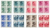 |Romania, LP 140/1940, Carol II - culori schimbate (uzuale), blocuri de 4, MNH, Nestampilat