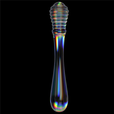 Dildo Dublu Twilight Gleam Twin Pleasures, Sticla, 20.5 cm foto