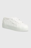 Superga tenisi 2740 FLOWER SANGALLO femei, culoarea alb, S2148KW