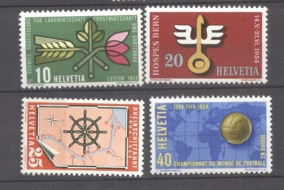 Switzerland 1954 Mixed issue Mi.593-596 MLH S.742