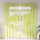 VidaXL Perdele din voile cu tablă 2 buc Verde măr
