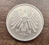 C50 - Moneda foarte veche - Germania - 5 marci - 1991 litera J
