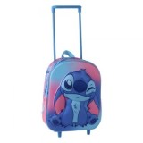 Ghiozdan gradinita Cerda Stitch 3D, 25 cm, 1 compartiment, tip troller, 630060