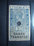 INDIA GEORGE V FISCAL ANULAT, Nestampilat