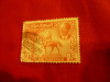 Timbru 40f rosu 1949 IRAK - 75 Ani Posta , stampilat- Rege Faisal I si Statuie