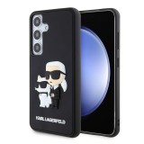 Husa originala Samsung Galaxy S24 Karl Lagerfeld 3D Design, Rubber Karl&amp;Choupette, negru, KLHCS24S3DRKCNK