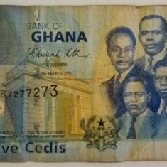 Bancnota Ghana - 5 Cedis 06-03-2010