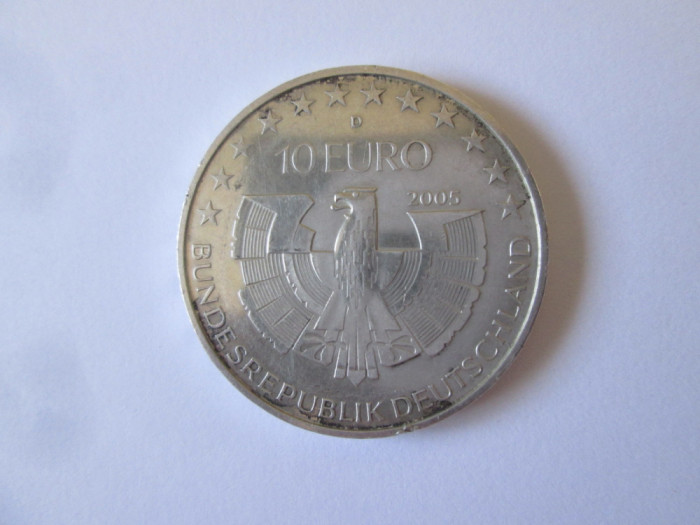Germania 10 Euro 2005 D aUNC argint 925 com:Padurea Bavareza,dm=32.5 mm,g.=18 gr