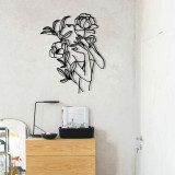Decoratiune de perete, Elif, metal, 40 x 50 cm, negru, Enzo