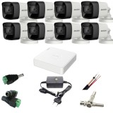 Sistem supraveghere profesional Hikvision 8 camere 5MP Turbo HD IR 40m, DVR, Accesorii montaj incluse
