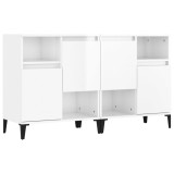 Dulapuri, 2 buc, alb extralucios, 60x35x70 cm, lemn prelucrat