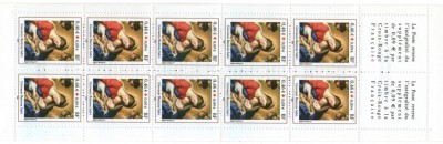 Franta 2002 - crucea rosie, 10 neuzate in carnet filatelic foto