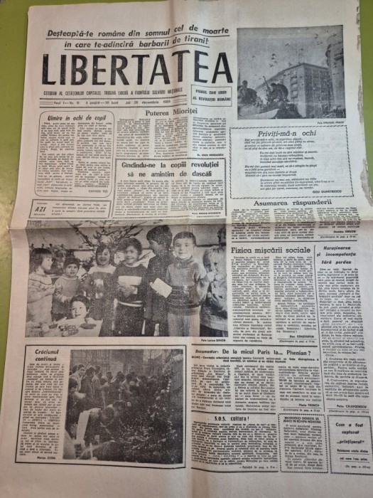 ziarul libertatea 28 decembrie 1989 - revolutia romana