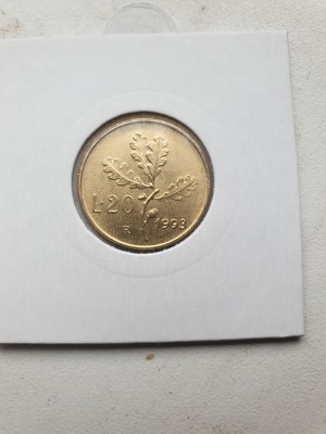 Italia 20 lire 1993 UNC foto