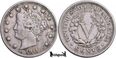 1911, 5 Cents - Liberty Nickel - Statele Unite ale Americii foto