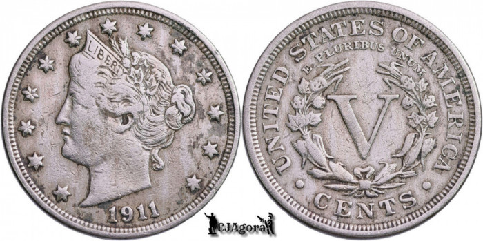 1911, 5 Cents - Liberty Nickel - Statele Unite ale Americii