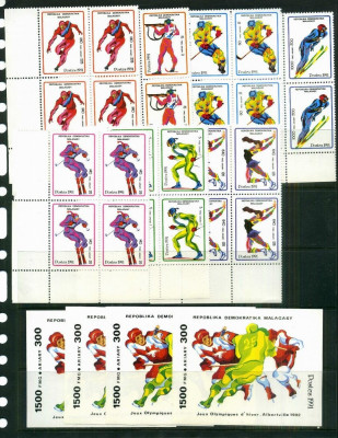 Madagascar 1991 Winter Olympics, Albertville, set+imperf.sheet x 4, MNH R.038 foto