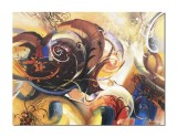 Tablou abstract gigant pictat manual, Fantezie in abstract, 150x100cm ulei pe panza