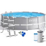 Piscina cadru metalic Intex Prism Frame, 366x99cm, 9.000 litri, cu pompa de filtrare si scara Household NewTrend
