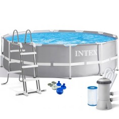 Piscina cadru metalic Intex Prism Frame, 366x99cm, 9.000 litri, cu pompa de filtrare si scara Household NewTrend