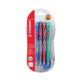 Pix cu mecanism Stabilo Marathon 318, varf 0. 45 mm, 4 culori/set