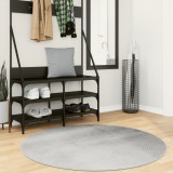 vidaXL Covor &quot;IZA&quot; aspect scandinav, cu fire scurte, gri, &Oslash; 120 cm