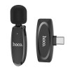 Microfon Lavalier Wireless Hoco L15 Type-C, Negru, Compatibil Smartphone, Tablete, Vlog, Interviuri, Streaming