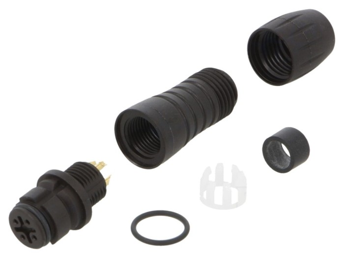 Conector circular mamă 4 pini aurit 2.5A